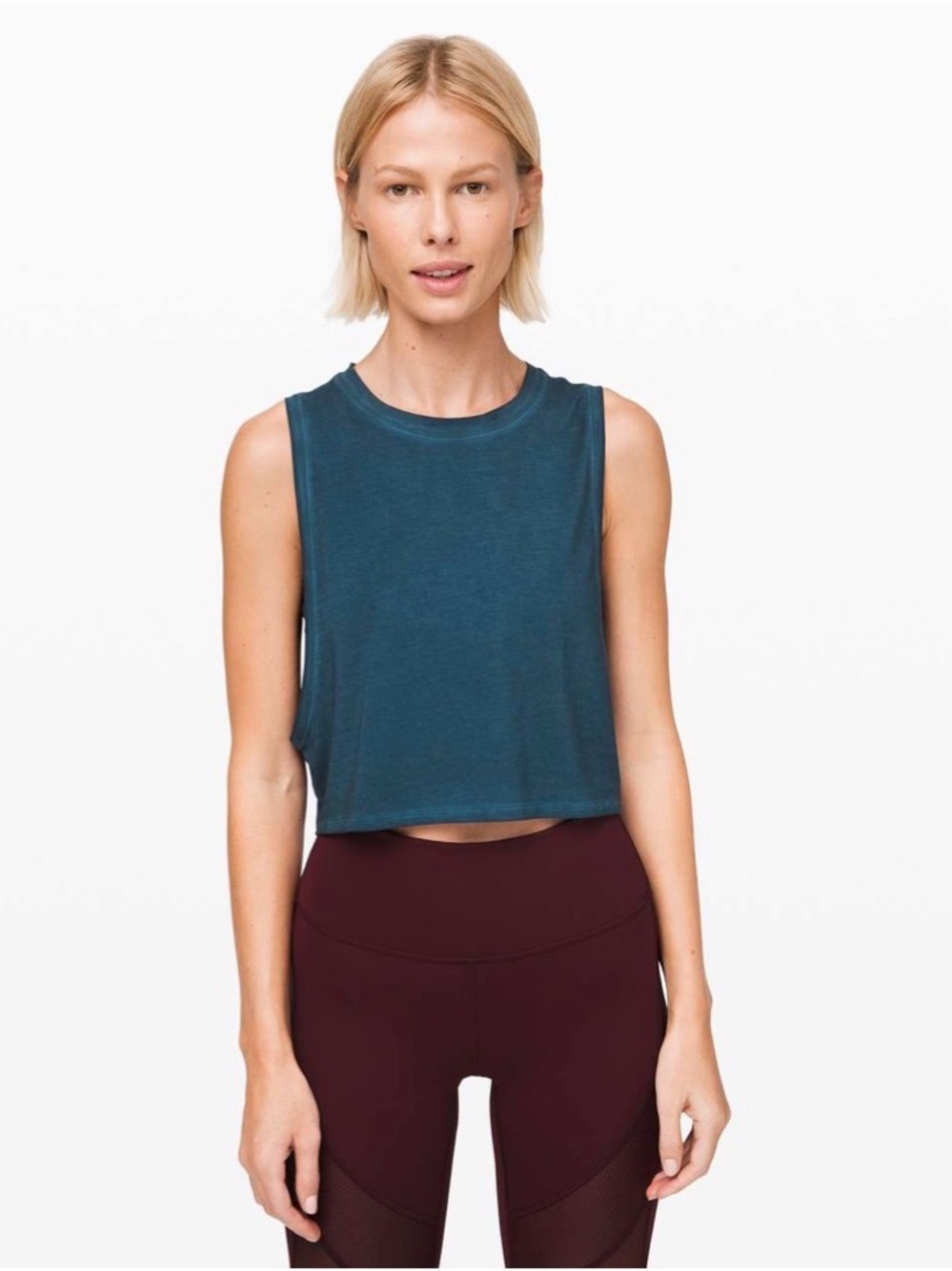 lululemon athletica Teal Crop Tank Top